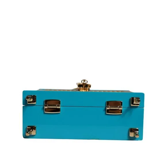 Dolce & Gabbana Multicolor Wood Leather Clutch Shoulder Bag - Picture 6 of 8